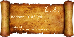 Bodacz Alárd névjegykártya